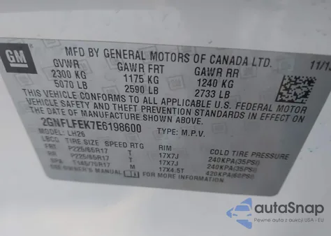 2014 Chevrolet Equinox 1Lt from USA, damaged, VIN 2GNFLFEK7E6198600